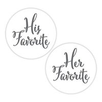 His Favorite & Her Favorite Wedding Stickers, Choose Your Colors, Wedding Favor Stickers (#376-SG)