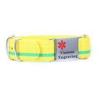 My Identity Doctor - Sports Medical ID Bracelet with Custom Engraving - Soft Nylon - Yellow and Green