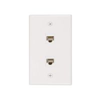 Buyer's Point 2 Port Cat6 Ethernet Wall Plate, Female-Female White (1, 2 Port)