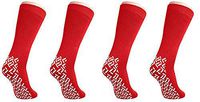 Nobles XXXL Extra Wide Bariatric Non Skid Slipper Socks for Swollen Feet and Edema -XXXL Extra Wide (4 Pairs Red)