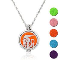 Dragon Aromatherapy Essential Oil Diffuser Necklace Pendant Locket Jewelry