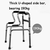 ECHOV Walking Mobility Aid Folding Walker, Household Shower Seat, Elderly, Disabled Walking Armrest, Lightweight Aluminum Alloy, Can Bear 190kg, Adjustable (Color : Champagne, Size : 79-90cm)