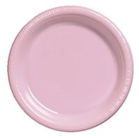 Creative Converting 20-Count Touch of Color Plastic Banquet Plates, Classic Pink