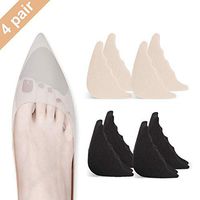 Toe Filler Inserts Adjustable Toe Plug Reusable Shoe Filler for Too Big Shoes for Women Men Unisex Pumps Flats Sneakers 4 Pairs - Black + Khaki