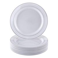 DISPOSABLE DINNERWARE SET, 20 Plastic Dessert Plates (Silver Glare, 7.5")