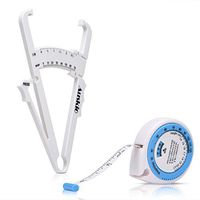 Auskio Skinfold Caliper Personal Body Fat Tester - Online Tracking Fat Plan with Fitness Chart Calculator, BMI Tape Measure Included - Fits for Lady and Gentleman