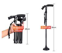 ZHM Folding Walking Stick, 2 in 1 Adjustable Walking Cane, Balance & Mobility Aid Caring for The Elderly