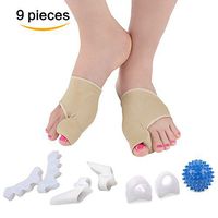 Bunion Corrector, Orthopedic Bunion Relief Cushions Brace Treatment,Toe Socks, Toe Spacers, Toe Pads, Toe Rings, Toe Protector and Foot Massager, Totally 9 Pieces