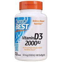 Doctor's Best Best Vitamin D3 2000 IU, Softgel Capsules, 180-Count