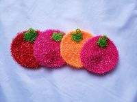 Evermore Durable Dish Scrubber for Dish Washing - Eco Friendly (Tomato-4PCS)