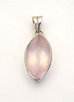 Sterling Silver Rose Quartz Pendant Jewellery No.3177