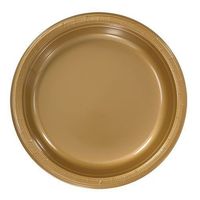 Hanna K. Signature Collection 50 Count Plastic Plate, 9-Inch, Gold