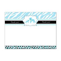 30 Blank Thank You Cards Notes Tiger Cub Baby Boy Shower + 30 White Envelopes