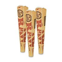 18 RAW Classic Rolling Paper Cones Natural Hemp - 3 Packs of 6 Cones by N/A