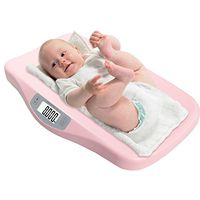 YUN HAI Automatic Digital Baby Weight Scale with LCD Display, Skin-Friendly Plstic Large Platform, 44Ibs/20kg Capacity, Portable Digital Weight Scale for Toddler Pet (Color : Pink)