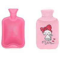 Cute Little Cat Pattern Hot Water Bottle - 1 Liter with Cover