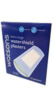 2 Packs of Watsons Watershield Plasters (Extra Large). Latex Free, Sterile, Waterproof. (Size of Each Plaster: 72mm x 40mm.) (10 plasters/Pack)