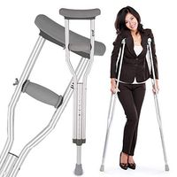 Pivit Lightweight Aluminum Underarm Crutches | Adult 5' 2"-5' 10" | High-Quality Anodized Aluminum | Stair Deflector Stops Slipping On Stairs | Comfortable Underarm & Handgrip Pads | Fully Assembled