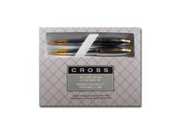 Cross Ball Point Pen and Pencil Set: Satin Chrome Dubai in Gift Box