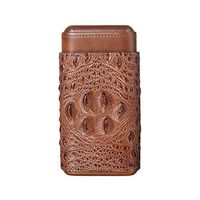 Smoking Set/Travel Portable Cigar Pipe Holds 3 Cigars Cedar Wood Lined Leather Cigarette Box Men's Gift Box Multi-Color Optional Mute (Color : Brown 1)