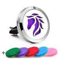 YOYONY Car Air Freshener Aromatherapy Essential Oil Diffuser Vent Clip Fragrance Air Purifier Stainless Steel Magnetic Locket 6 Colorful Felt Refill Pads,Best Gifts for Drivers. (Horse)