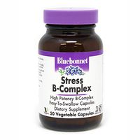 Bluebonnet Nutrition Stress B Complex Vegetable Capsules, Vitamin B6, B12, Biotin, Folate, Stress Relief, Vegan, Vegetarian, Gluten Free, Soy Free, Milk Free, Kosher, 50 Vegetable Capsules