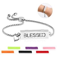 ttstar Essential Oil Diffuser Bracelet - Adjustable Slide Healing Bracelet with 316L Stainless Steel Locket Aromatherapy Bracelet for Women