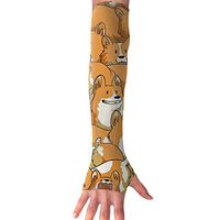 QG ZZX Happy Smiling Corgis Unisex Compression Arm Sleeves UV Protection Performance Arm Sleeve - for Outdoor Sports Baseball,Basketball,Football (1 Pair)