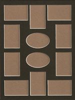 18x24 Black Collage 12 Opening Picture Mats with White Core, Bevel Cut for 4x6 Photos