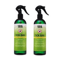 YAYA Organics Tick Ban | Extra Strength Tick Repellent Made with Essential Oils and All Natural, DEET Free Ingredients | Proven Effective, Safe for Adults, Kids and Dogs | 16 Ounce (2 Pack)