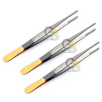 G.S 3 O.R Grade DEBAKEY Artery ATRAUMATIC Tissue Forceps 6" with Gold Handle