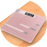 Bathroom Scales Floor Body Scale USB Glass Smart Household Electronic Digital Weight Balance Bariatric LCD Display 180KG/50G,Line Rose Gold