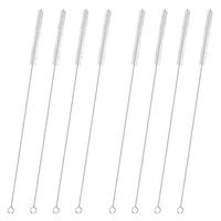 GFDesign Drinking Straw Cleaning Brushes Set 15" Extra Long 10mm Extra Wide Pipe Tube Cleaner Nylon Bristles Stainless Steel Handle - 15" x 3/8" (10mm) - Set of 8