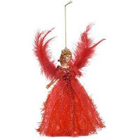 Herva Christmas Tree Ornament Hanging Angel Pendants Ornaments with Feather Wings Fits for Kids DIY Art Crafts Xmas Tree Ornament Decorations(5 Color)