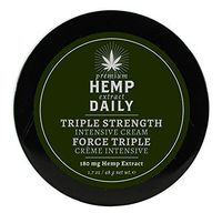 Hemp Daily Intensive Cream | Triple Strength Intensive Hemp Cream with Essential Oils | Vegan, Organic Ingredients, Calming, Use for Muscle Pain and Anxiety Relief | 1.7 Ounces, 1 Pack