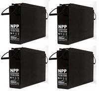 NPP FT12-125Ah Front Access Deep Cycle Solar Energy Power 12V 125Ah Telecom UPS Battery with Button Style Terminals (4 Pack)