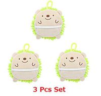 DaisoProduct 3 Pcs Set Super Hedgehog Duster | Colorful Multipurpose Microfiber Cleaning Mitten with Soft Dust-Attracting Strands and Hanging Loop (Green)