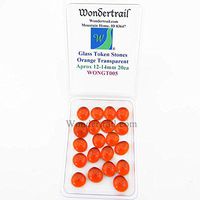 Wondertrail Orange Transparent Glass Tokens 12-14mm Aprox .50in Pack of 20