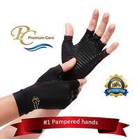 Premium Care Copper Compression Arthritis Gloves - 88% Infused Copper Content Gloves for Pain Relief of Swelling, Arthritis, Carpal Tunnel - Daily Healing Support for Men and Women’s Hands