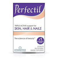 Vitabiotics Perfectil Triple-Active Beauty Multivitamin | Skin, Nail, and Hair Vitamins | Thicker Hair, Stronger Nails, and Healthy Skin Formula | Vitamin D, Vitamin E, Collagen, Biotin, and More