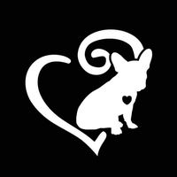 Cartoon French Bulldog Frenchie Love Heart Vinyl Decal Car Auto Adhesive Sticker - White