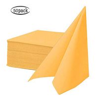 CLEAN LEADER Cloth Like Napkins,Disposable Napkins,Air-Laid Dinner Napkin,Premium Colored Napkins Ideal for Dinner, Events, Weddings&Party,Durable, Elegant,Sunshine Yellow,Set of 50 16 x 16 inch