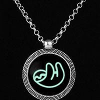 Dark Glow Fashion Glowing Stone Sloth Necklace Luminous Choker Sloth Pendant Lovely Cheap Aesthetic Beads Daily Wonderful Unique Delicate Designer Styling Girl
