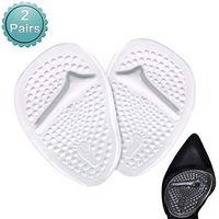 2 Pairs Forefoot Cushions Ball of Foot Cushions - Anti-Slip Silicone Gel Insoles for Women