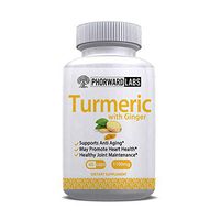 Phorward Labs Turmeric with Ginger and BioPerine, 1100mg, 60ct, Joint Support, Digestive and Total Health Supplement
