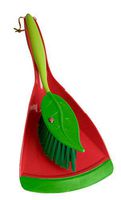 Vigar Flower Power Handy Set, Small 2-Piece Dustpan and Brush Set, 6-3/4-Inches by 4-3/4-Inches by 14-1/2-Inches, Red, Green