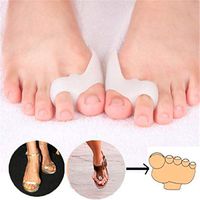 URBeauty 2 Pairs/4pcs Silicone Gel foot fingers Two Hole Toe Separator Thumb Valgus Protector Bunion adjuster Hallux Valgus Guard feet care