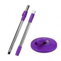 360 Degrees Rotating Cleaning Spin Easy Mop Handle Pole Replacement for Hand Press Mop Buckets Spin Scrubber Extension Pole Floor Cleaning Tool Set (Purple)