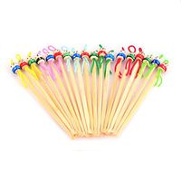 Cute Dolls Bamboo Ear Picks Earwax Removal Handmade Earpick, 20Packs Random Color