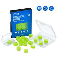 Mpow Swimming Earplugs 10 Pairs for Adults, Moldable Soft Silicone Ear Plug Waterproof with a Portable Case, SNR 28dB Noise Reduction Water-Block Ear Plugs for Swimming, Showering, Sleeping-Green